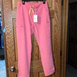 Figs Neon Pink Yola Skinny Scrub Pants